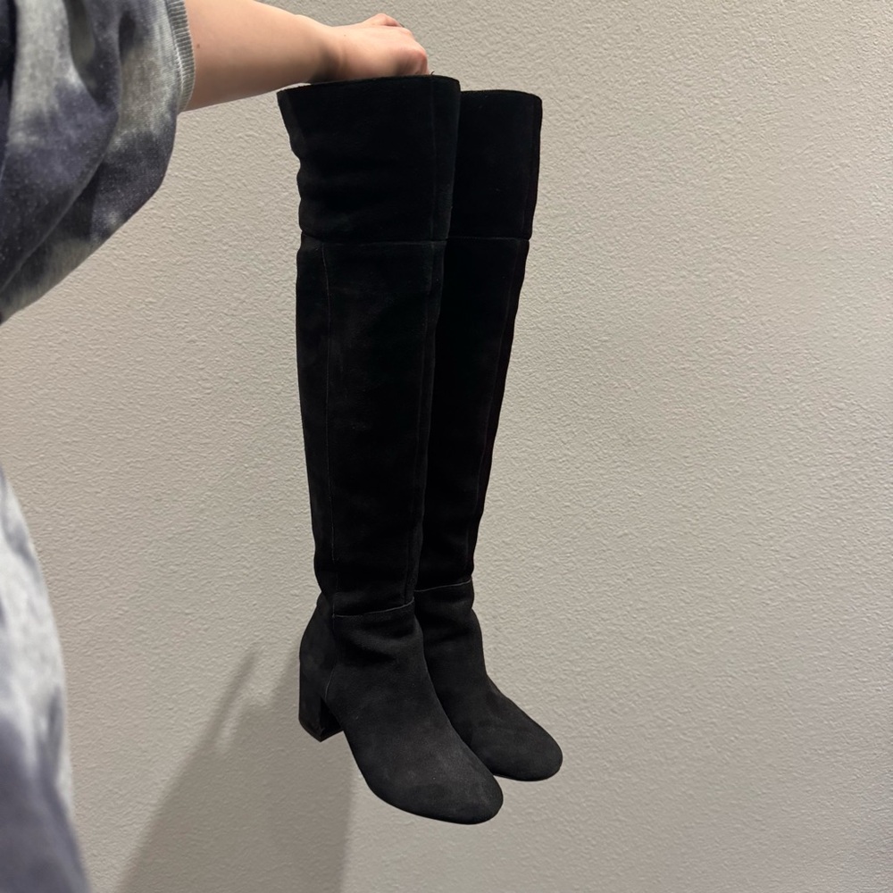 Franco Sarto Black Over the Knee Boots A-Korinne